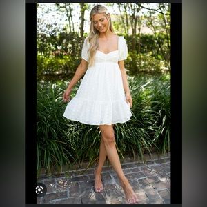Red Dress Boutique White Eyelet Mini Dress M